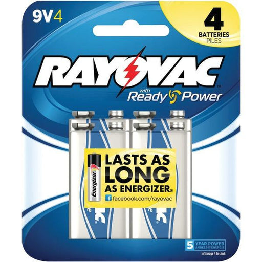 Rayovac A1604-4cf Alkaline Batteries (9v; 4 Pk; Reclosable)