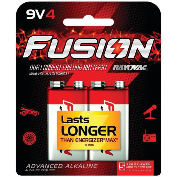 RAYOVAC A1604-4CTFUS FUSION Long-Lasting Alkaline Batteries (9V, 4 pk)