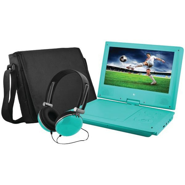 EMATIC EPD909TL 9" Portable DVD Player Bundle (Teal)