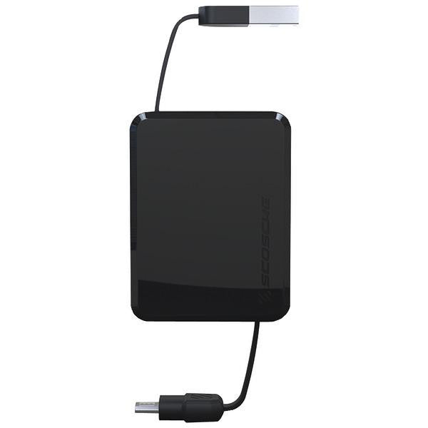 Scosche Mbox Retractable Charge & Sync Cable For Micro Devices, 3ft (black)