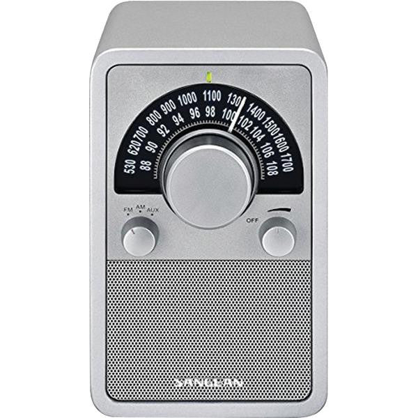 SANGEAN WR-15SR AM-FM Tabletop Radio (Piano Silver)