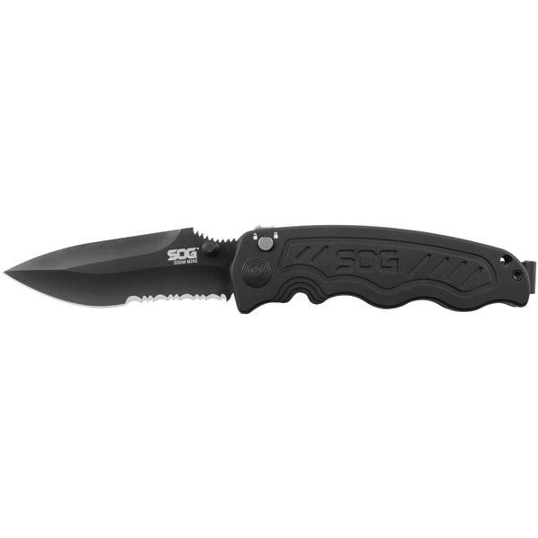 SOG ZM1006-CP Zoom Partially Serrated Knife Aluminum Handle (Zoom Mini)