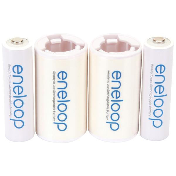 Panasonic K-kjs2mca2ba Eneloop(r) 2 Aa Batteries & 2 Spacers Kit (c Size)