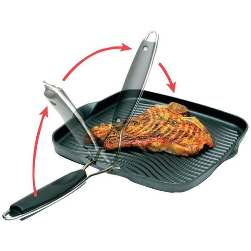 STARFRIT 30036-006-SPEC 10" x 10" Grill Pan with Foldable Handle