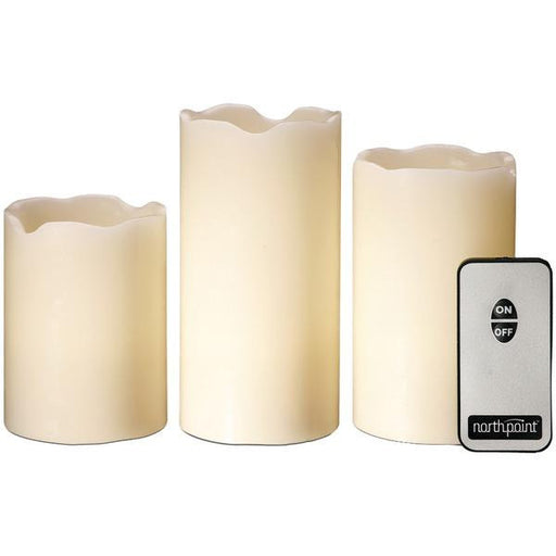 NORTHPOINT GM8236 3-Piece LED Flicker Candle Set