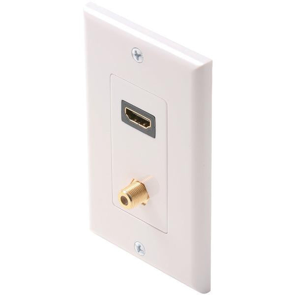 STEREN 516-111WH HDMI(R) & F Connector Wall Plate