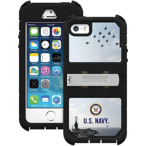 Trident Kn-apip5s-bkk07 Iphone(r) 5s Kraken A.m.s. Series(tm) Case With Holster (u.s. Navy(r) Acti