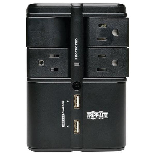 TRIPPLITE SK40RUSBB 4-Outlet Rotatable Surge Protector with 2 USB Ports