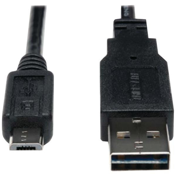 Tripp Lite Ur050-003-24g Usb 2.0 Reversible A Male To Micro B Male Charging Cable, 3ft