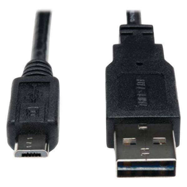 Tripp Lite Ur050-006-24g Usb 2.0 Reversible A Male To Micro B Male Charging Cable, 6ft