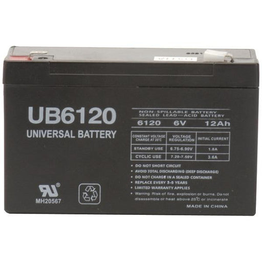 Upg 85995-d5778 Sealed Lead Acid Batteries (6v; 12ah; .250 Tab Terminals; Ub6120f2)