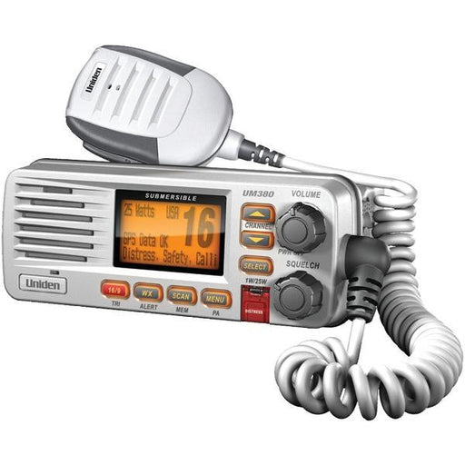 Uniden Um380 Fixed Mount Vhf-2-way Marine Radio (white)