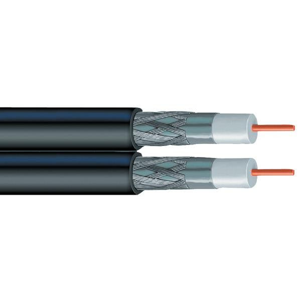 Vextra V2621-500 Dual Rg6 Solid Copper Coaxial Cable, 500ft