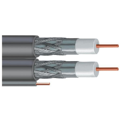 Vextra V266gw Gray Dish-approved Dual Rg6 Cable With Ground, 500ft (gray)