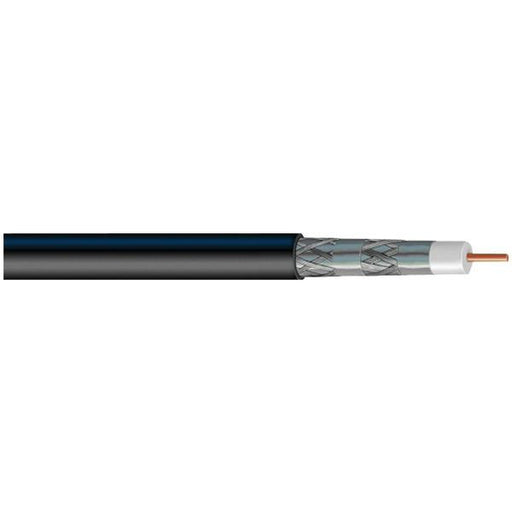 Vextra V621qwb - V621qb Quad Shield Rg6 Solid Copper Coaxial Cable, 1,000ft (black)