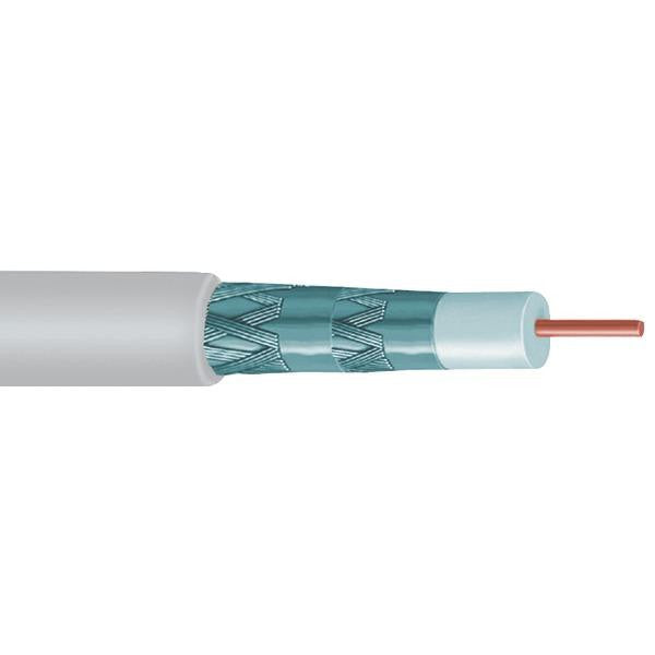 Vextra V621qwb - V621qb Quad Shield Rg6 Solid Copper Coaxial Cable, 1,000ft (white)
