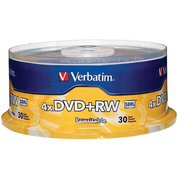 Verbatim 94834 4.7gb 4x Dvd+rws, 30-ct Spindle