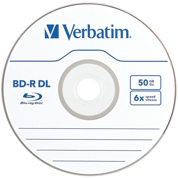 VERBATIM 97335 BD-R DL 50GB 6X Branded Blu-ray Discs(R) (10-ct Spindle Box)