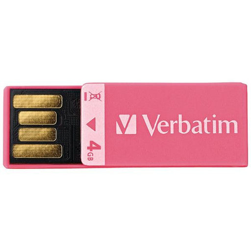 Verbatim 97549 4gb Clip It Usb Drive (pink)