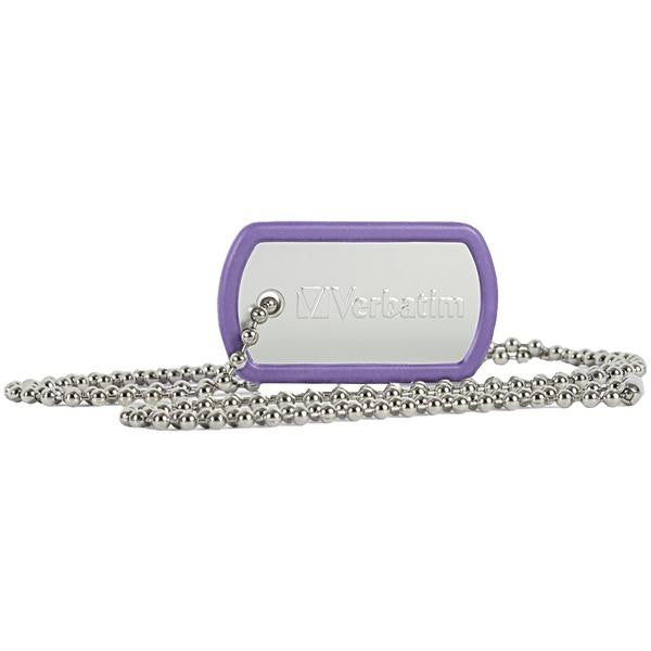 Verbatim 98512 Dog Tag Usb Flash Drive (8gb; Violet)