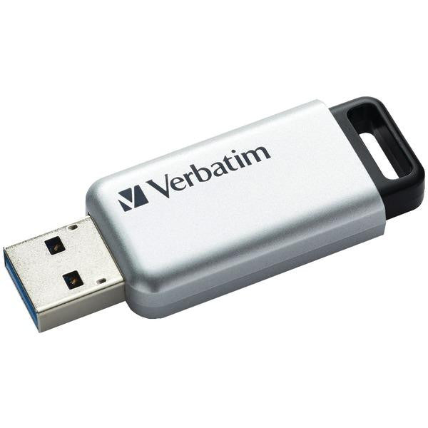 VERBATIM 98665 Store'n' Go(R) Secure Pro USB 3.0 Silver Flash Drive with AES 256 Hardware Encryption(32GB)