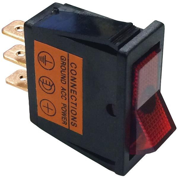 BATTERY DOCTOR 20532 On-off Illuminated 20-Amp Red Rocker for 12mm x 30mm Slot