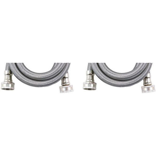 Wms4-2pk Braided Stainless Steel Washing Machine Connectors, 2 Pk