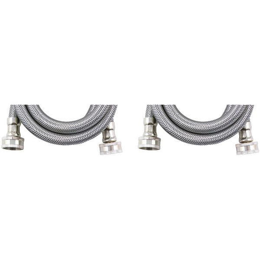 WMS6 Braided Stainless Steel Washing Machine Connectors, 2 pk