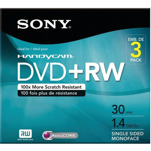 Sony 3dpw30r2hc 1.4gb Camcorder 8cm Dvd+rws, 3 Pk