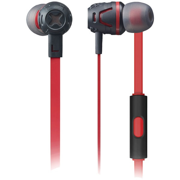 BASS BOOST EARPHN/MIC RED