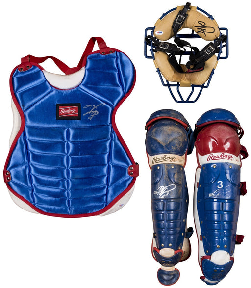 Mike Piazza Game Used and Autographed LA Dodgers Full Catchers Gear - Face Mask  Legs and Chest Protector (PSA/DNA  MLB Authenticated & JT Sports)