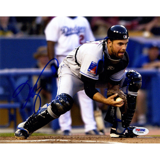 Mike Piazza Signed at Home Plate vs Dodgers 8x10 Photo (PSA/DNA)