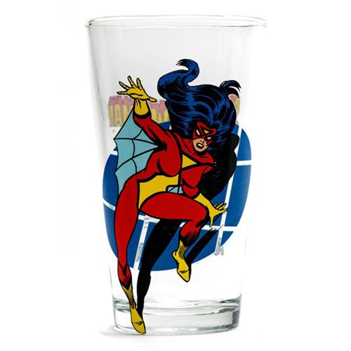 Spider-Man Spider-Woman Toon Tumbler Pint Glass             