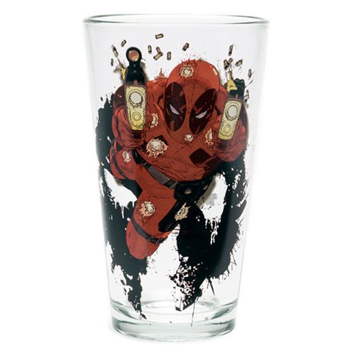 Deadpool Shooting Toon Tumbler Pint Glass                   