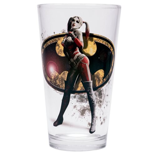 Batman Arkham Asylum Harley Quinn Toon Tumbler Pint Glass   