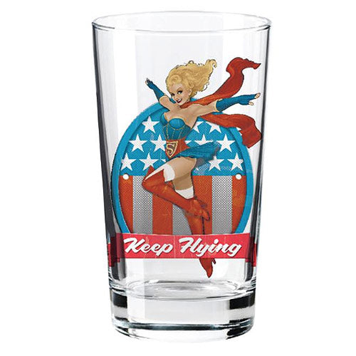 DC Comics Bombshells Supergirl Toon Tumbler Pint Glass      