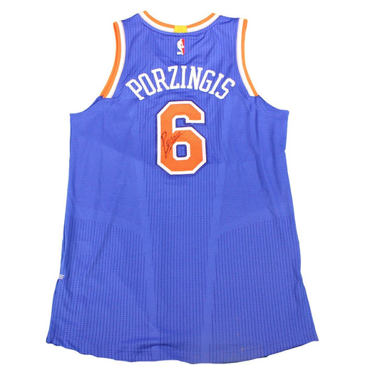 Kristaps Porzingis Signed New York Knicks Royal Blue Authentic Jersey