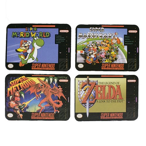 Super Nintendo SNES Cartridge Coasters 4-Pack               