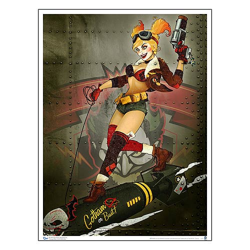 DC Bombshells Harley Quinn Gotham or Bust Art Print         