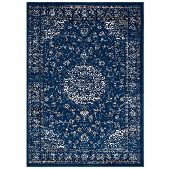 Lilja Distressed Vintage Persian Medallion 5x8 Area Rug 1127A-58