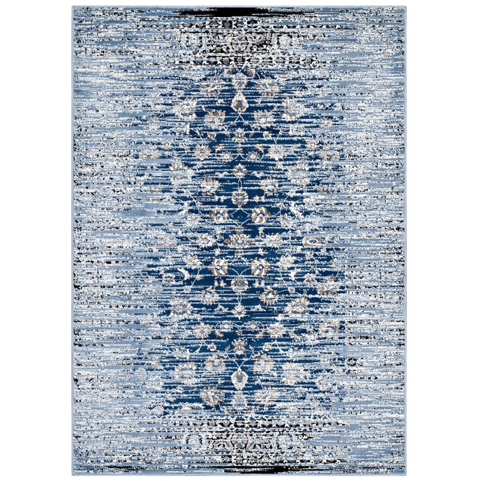 Chiara Distressed Floral Lattice Contemporary 8x10 Area Rug 1131A-810