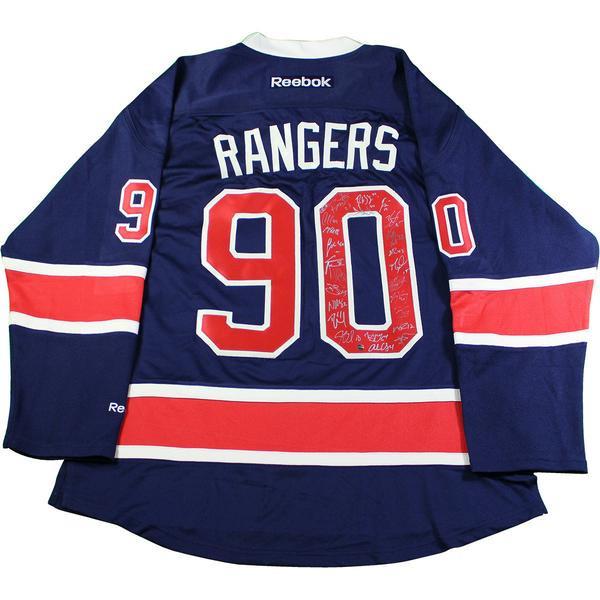 New York Rangers Team Signed 90th Anniversary Reebok Jersey (25 Signatures-No Vesey)