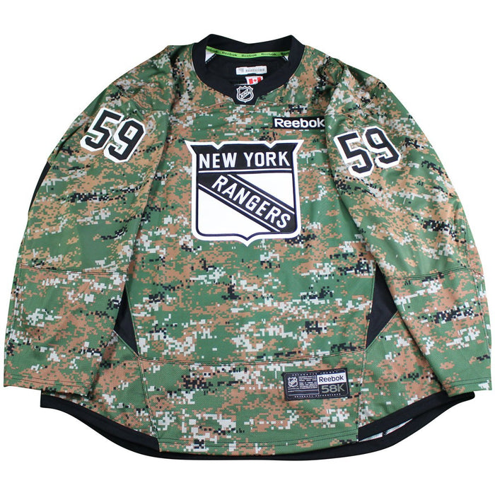 Caslen New York Rangers #59 Military Appreciation Camo Team Issued Jersey (Size 58+)