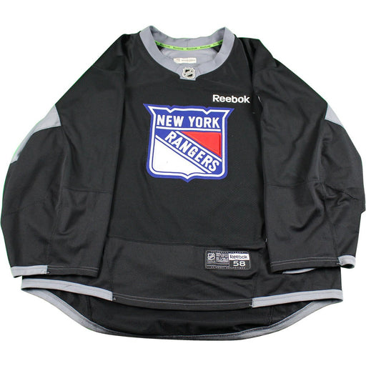 New York Rangers Black Used Shield Logo Practice Jersey (Size 58)