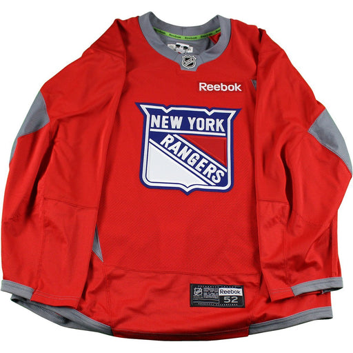 New York Rangers Red Used Shield Logo Practice Jersey (Size 52)