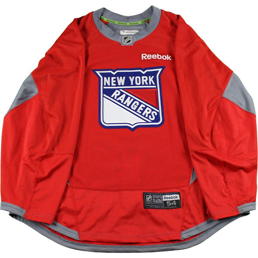 New York Rangers Red Used Shield Logo Practice Jersey (Size 54)