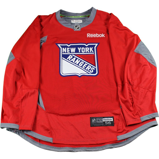 New York Rangers Red Used Shield Logo Practice Jersey (Size 56)