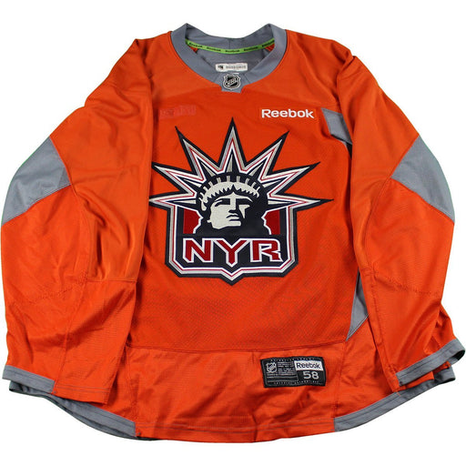 New York Rangers Orange Used Liberty Logo Practice Jersey (Size 58)