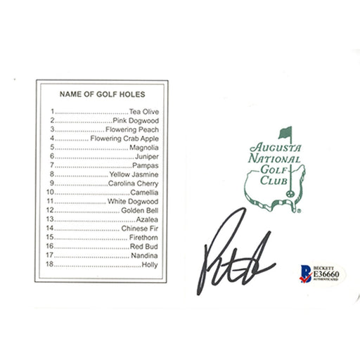 Patrick Reed Signed Augusta National Masters Scorecard Beckett