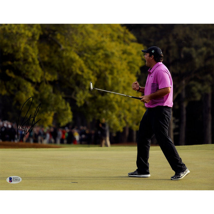 Patrick Reed Signed Horizontal 11x14 Photo Fist Pump Pink Shirt Beckett